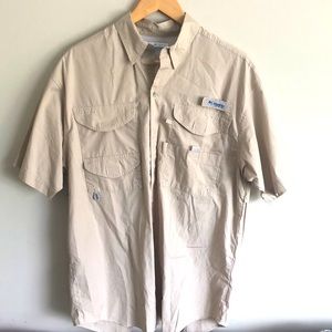 Columbia PFG tan fishing shirt - S